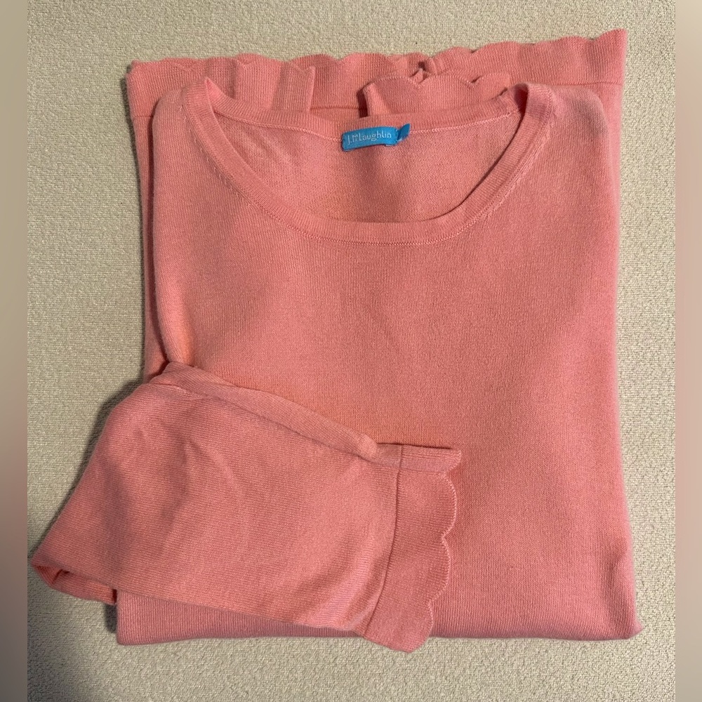 J.McLaughlin Henri Scalloped Lightweight Sweater